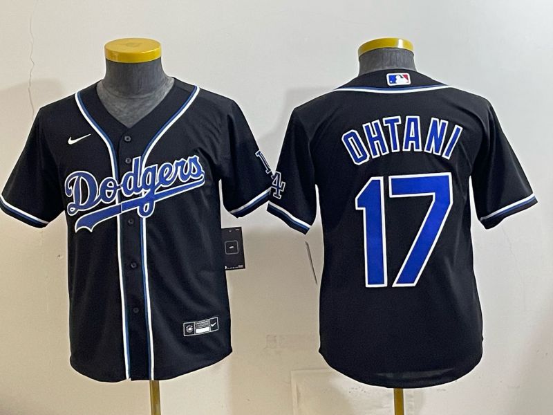 Youth 2025 Los Angeles Dodgers #17 Ohtani Black Game Nike MLB Jersey style 002->youth mlb jersey->Youth Jersey